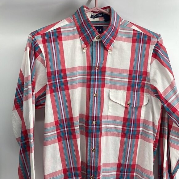 Gant fox hunt plaids button down shirt career plaid shirt sz sm - Picture 2 of 8